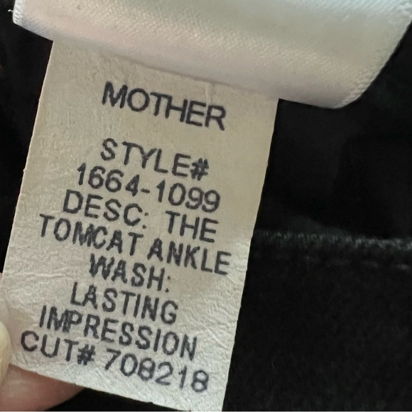 MOTHER Denim Tomcat Ankle High Rise Straight Leg Jeans Lasting Impression Black - Picture 15 of 15